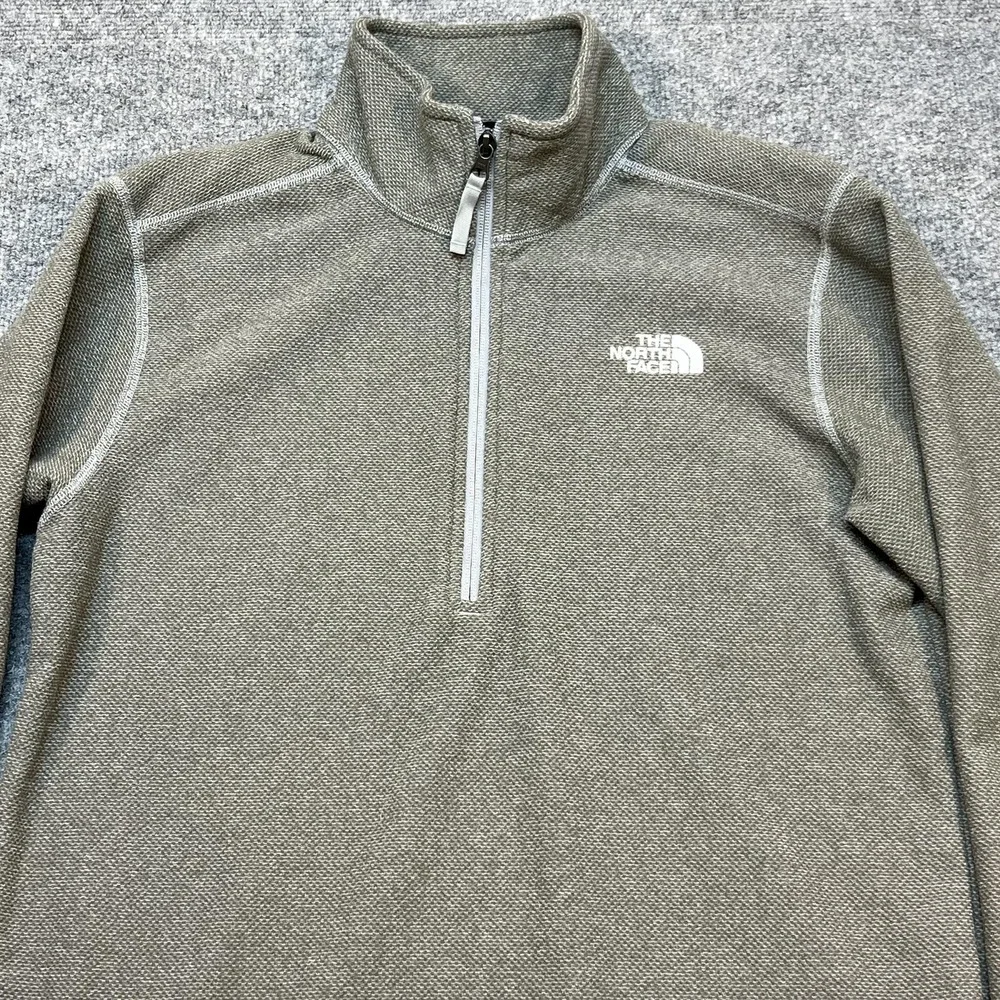 The North Face Fleece Pullover Mens Medium Gray 1/4 Zip Long Sleeve Shirt Hiking